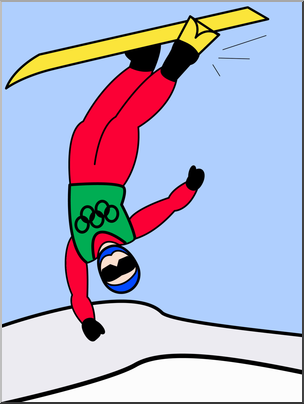 Clip Art: Winter Olympics: Freestyle Skiing Color