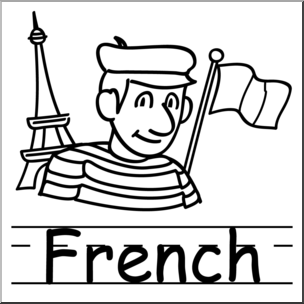 Clip Art: Basic Words: French B&W Labeled