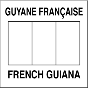 Clip Art: Flags: French Guiana B&W
