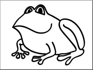 Clip Art: Frogs: Green & Black Poison Dart Frog B&W – Abcteach