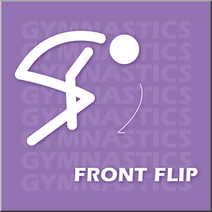Clip Art: Gymnastics: Front Flip Color