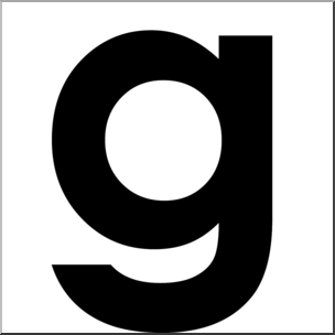 Clip Art: Alphabet Set 00: G Lower Case BW