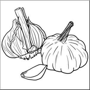 Clip Art: Garlic B&W