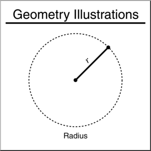 Clip Art: Geometry Illustration: Radius B&W – Abcteach