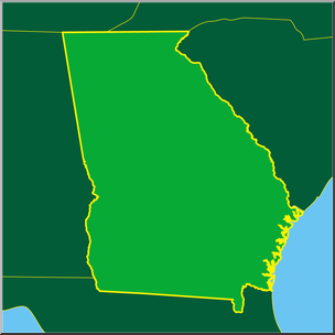 Clip Art: US State Maps: Georgia Color