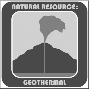 Clip Art: Natural Resources: Geothermal Grayscale Labeled