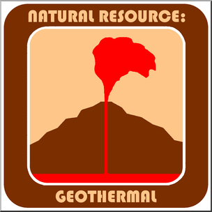Clip Art: Natural Resources: Geothermal Color Labeled