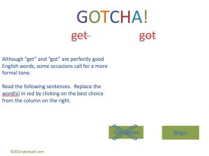 PowerPoint Interactive: Language Arts: Vocabulary (Get/Got) (ESL)