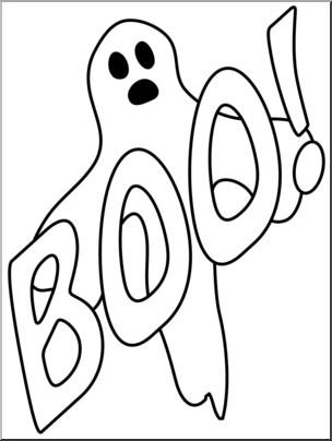 Clip Art: Ghost 02 B&W