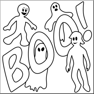 Clip Art: Ghosts B&W