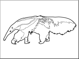 Clip Art: Giant Anteater B&W