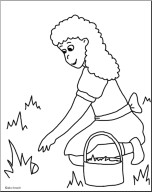 Clip Art: Easter Bunny on Skateboard (coloring page) – Abcteach