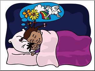 Clip Art: Kids: Sleeping Girl Color