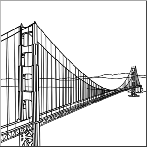 Clip Art: Golden Gate Bridge B&W – Abcteach