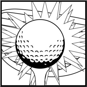 Clip Art: Sports Icon: Golf B&W