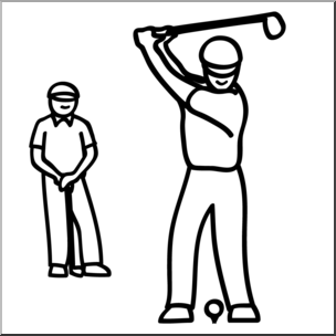 Clip Art: Golfers B&W