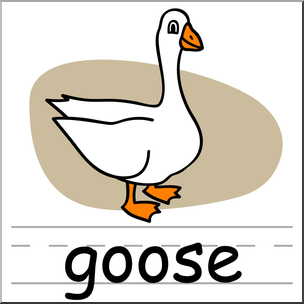 Clip Art: Basic Words: Goose Color Labeled