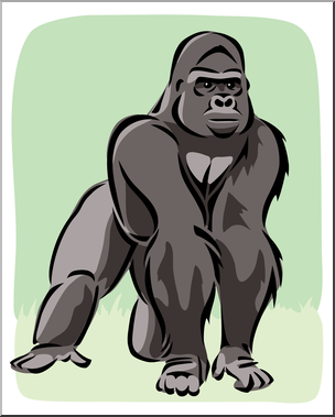 Clip Art: Gorilla 2 Color 2 – Abcteach