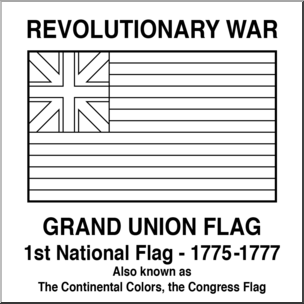 Clip Art: Flags: Revolutionary War Grand Union Flag B&W