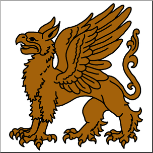 Clip Art: Heraldry: Heraldic Griffin Color – Abcteach