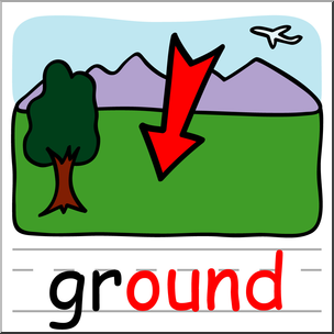 Clip Art: Basic Words: -ound Phonics: Ground B&W – Abcteach