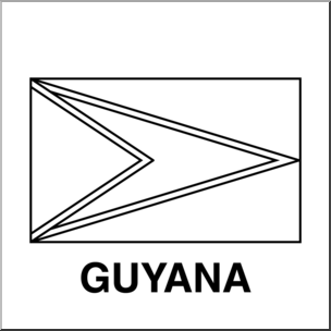 Clip Art: Flags: Guyana B&W