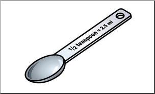 Clip Art: Measuring Spoons: Half Teaspoon Color