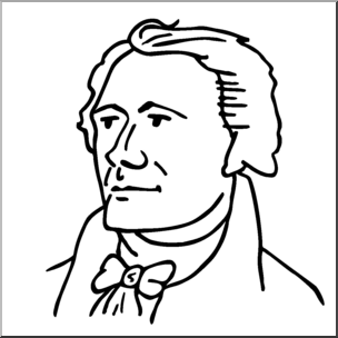 Clip Art: US: Hamilton B&W – Abcteach