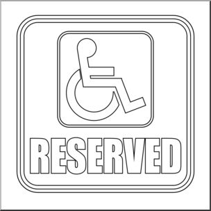 Clip Art: Signs: Handicap Parking B&W – Abcteach