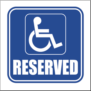 Clip Art: Signs: Handicap Parking Color