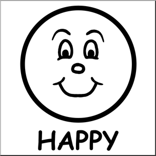 Clip Art: English: Happy B&W – Abcteach