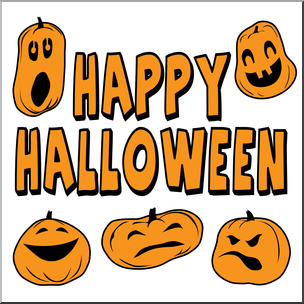 Clip Art: Happy Halloween 01 Color – Abcteach