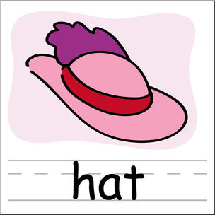 Clip Art: Basic Words: Hat 2 Color Labeled – Abcteach