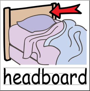 Clip Art: Basic Words: Headboard Color Labeled