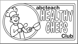 Clip Art: Healthy Chefs Club Logo 1 B&W