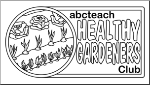 Clip Art: Healthy Gardeners Club Logo 1 B&W