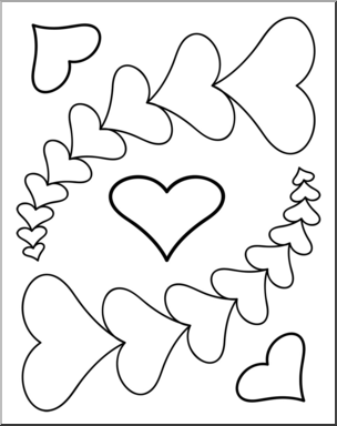 Clip Art: Hearts 8 B&W – Abcteach