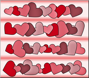 Clip Art: Hearts 9 Color 1