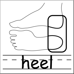 Clip Art: Parts of the Body: Heel B&W – Abcteach