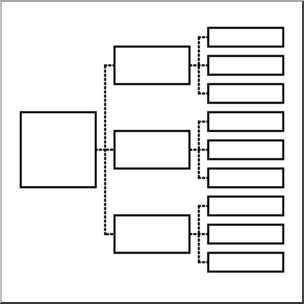 Clip Art: Hierarchical Organizer 3 Levels x 3 x 3 B&W Unlabeled – Abcteach