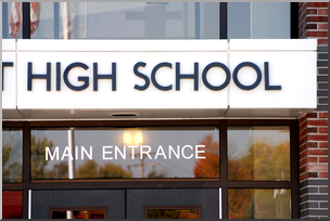 Photo: High School Entrance Sign 01 HiRes