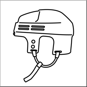 Clip Art: Hockey Helmet B&W