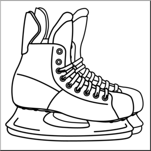 Clip Art: Hockey Skates B&W
