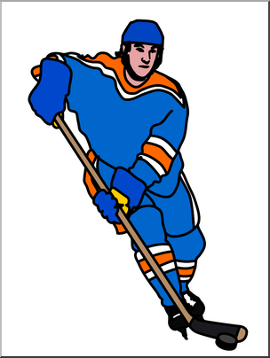 Clip Art: Hockey Player Color