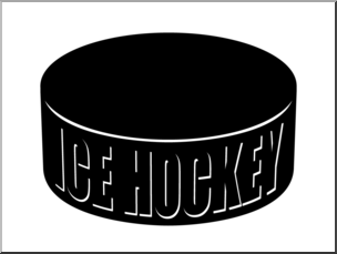 Clip Art: Ice Hockey Puck B&W 2