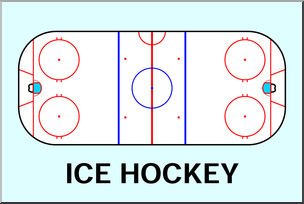 Clip Art: Playing Fields: Ice Hockey Color Blank
