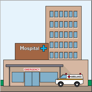 Clip Art: Buildings: Hospital Color – Abcteach