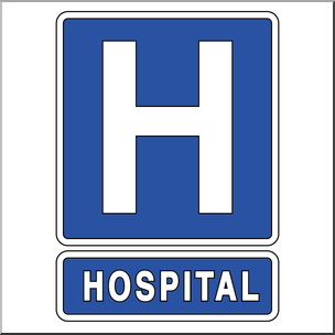 Clip Art: Signs: Hospital Color