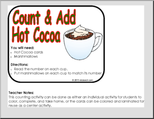 Hot Cocoa Counting Cards Math Game