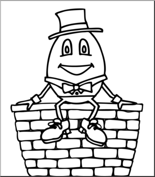 Clip Art: Humpty Dumpty B&W
